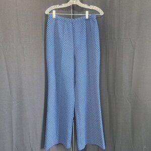 Koret of California Women's Blue White Polka Dot Wide Leg Pants Trousers Vintage